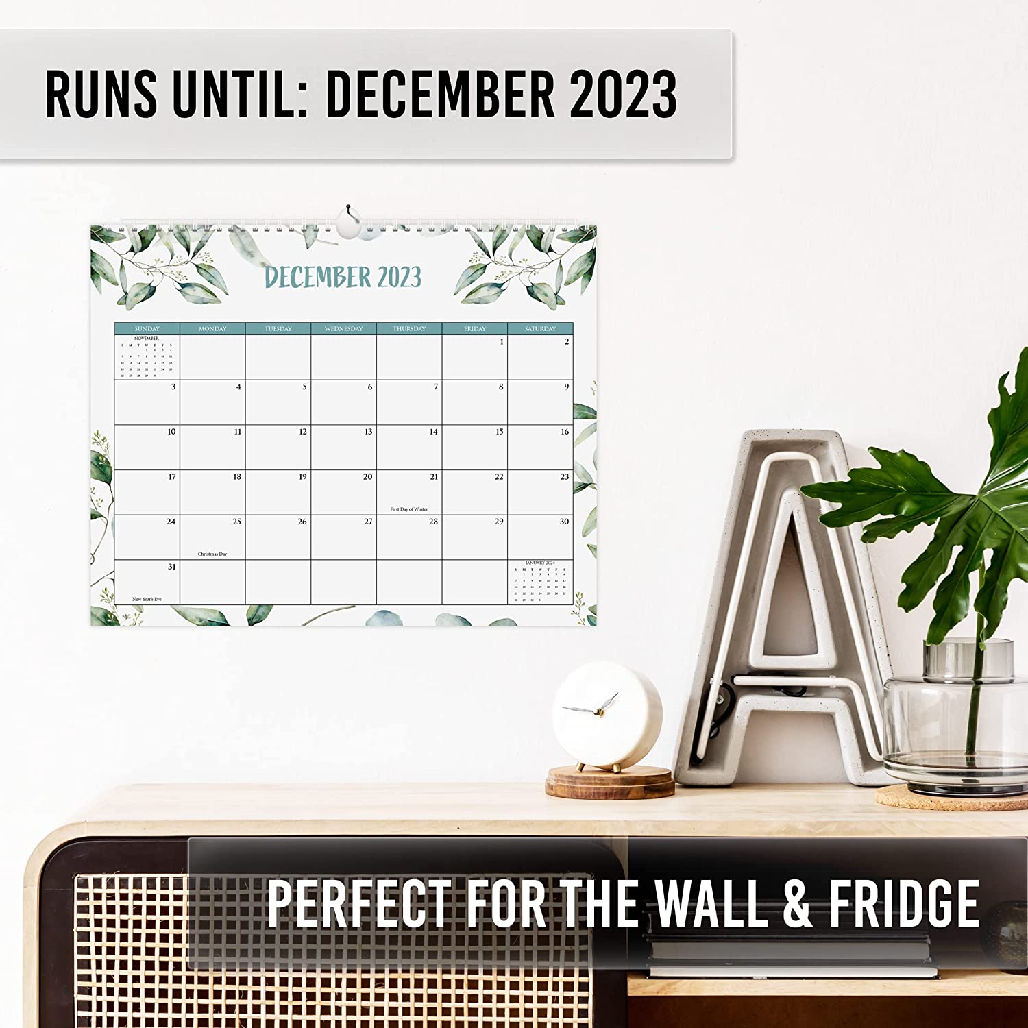 Aesthetic Greenery 2023 Wall Calendar - The Perfect Calendar for Easy Planning - Beautiful Calendar Decor to Enhance Your Kitchen or Office - Image 3